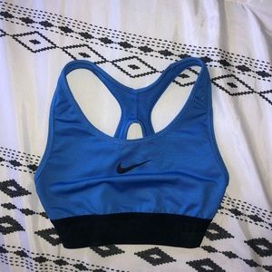 Blue Nike Dri-Fit sports bra